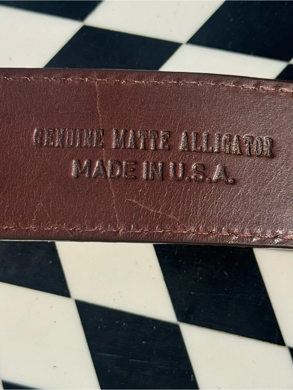 W. Kleinberg Neiman Marcus Matte Alligator Belt Brown 42
